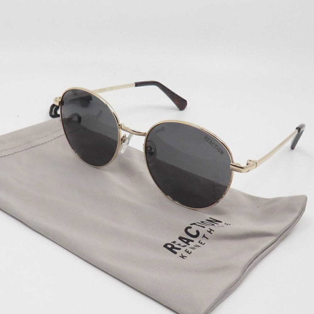 Kenneth Cole Reaction New KC2839/S 32A Gold/Gray Round Sunglasses.